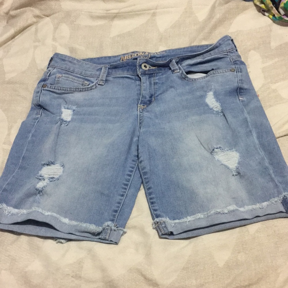 Jean shorts.